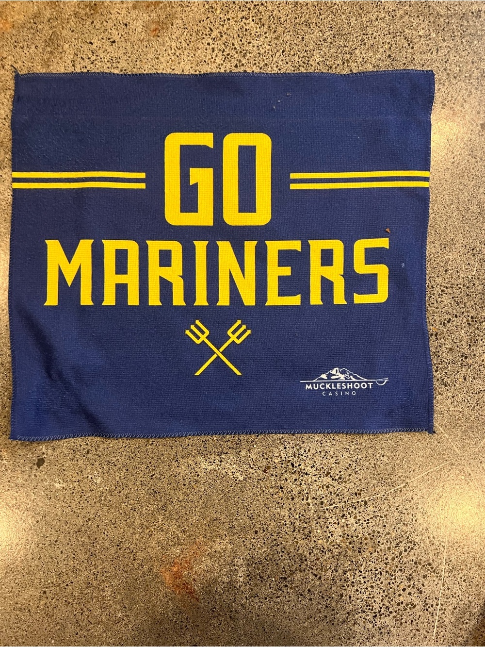Muckleshoot Casino Go Mariners Navy and Yellow Rally Towel